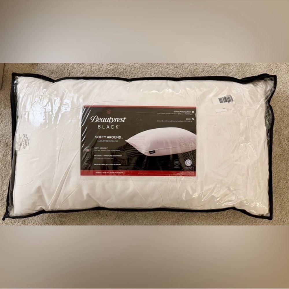 🎉LAST CHANCE🎉BEAUTYREST BLACK Luxurious 20x36‎ Down And Feather Blend Pillow